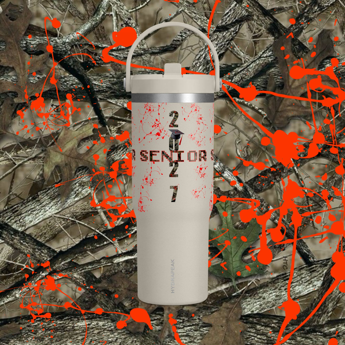 Camo/Red Splatter Camo Nomad Tumbler 32oz | Grad Collection