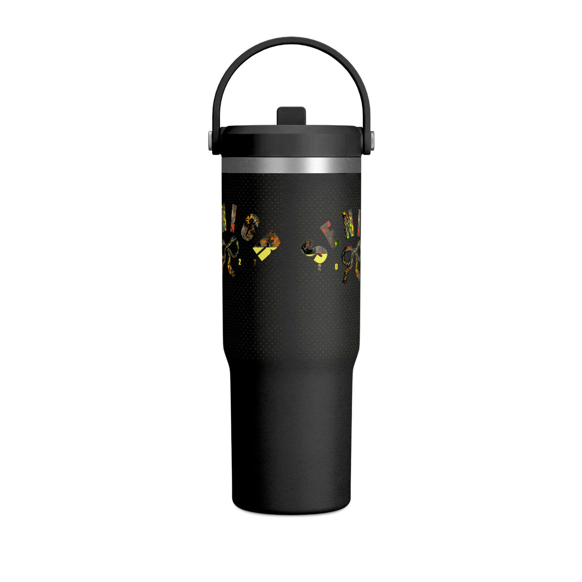 Camo/Yellow Polka Dot Bow Nomad Tumbler — Grad Collection