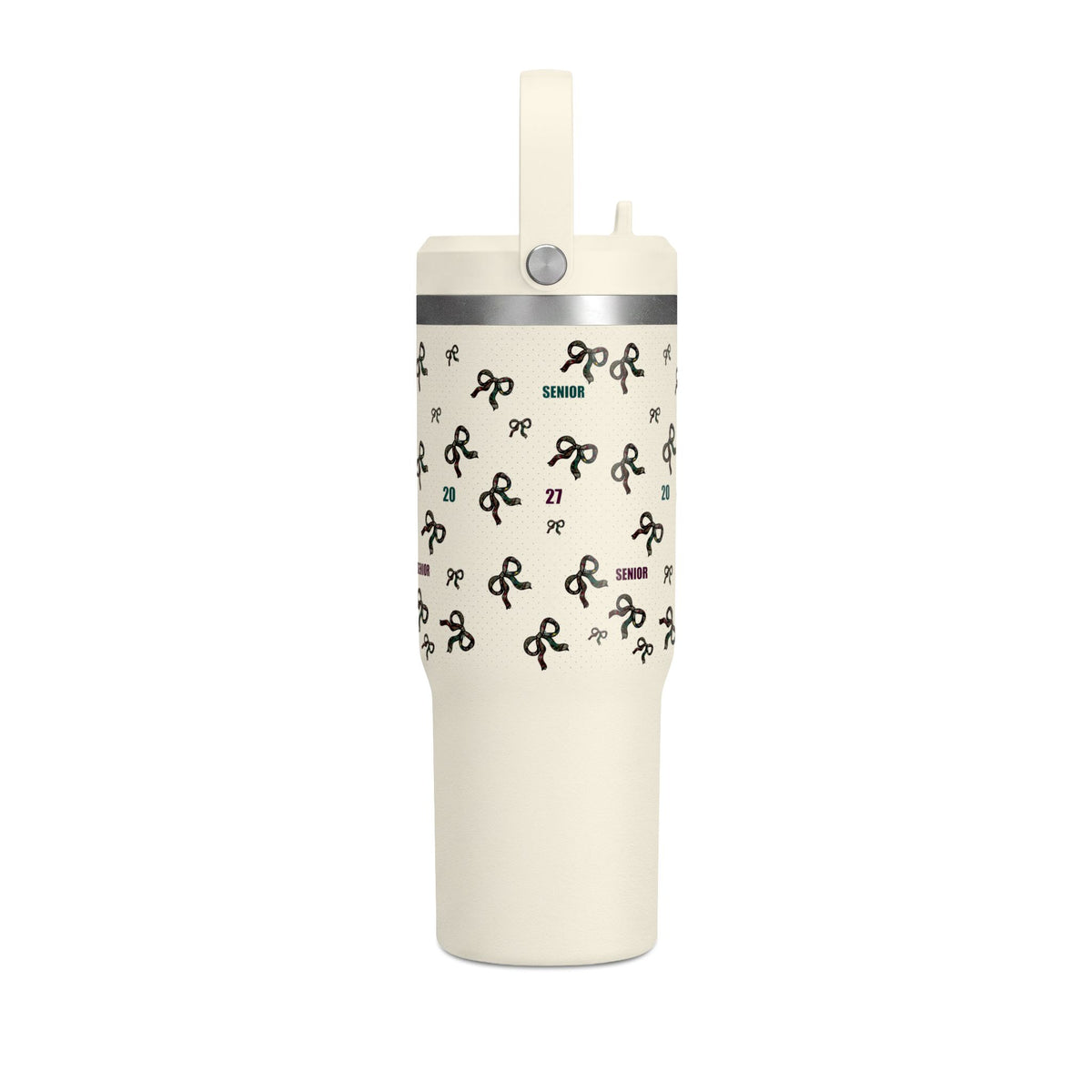 Polka Dot Bow Nomad Tumbler — Grad Collection