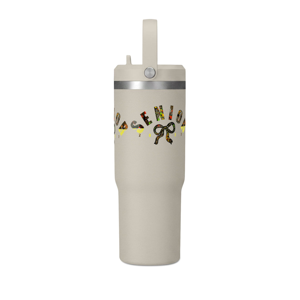 Camo/Yellow Polka Dot Bow Nomad Tumbler — Grad Collection