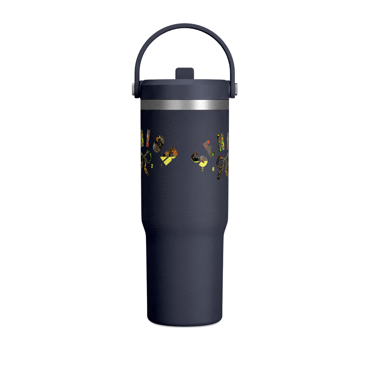 Camo/Yellow Polka Dot Bow Nomad Tumbler — Grad Collection