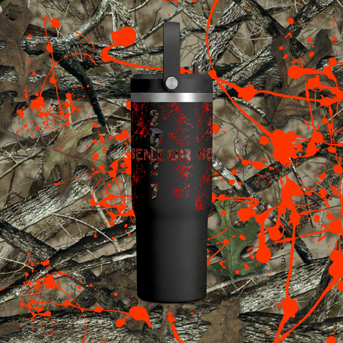 Camo/Red Splatter Camo Nomad Tumbler 32oz | Grad Collection