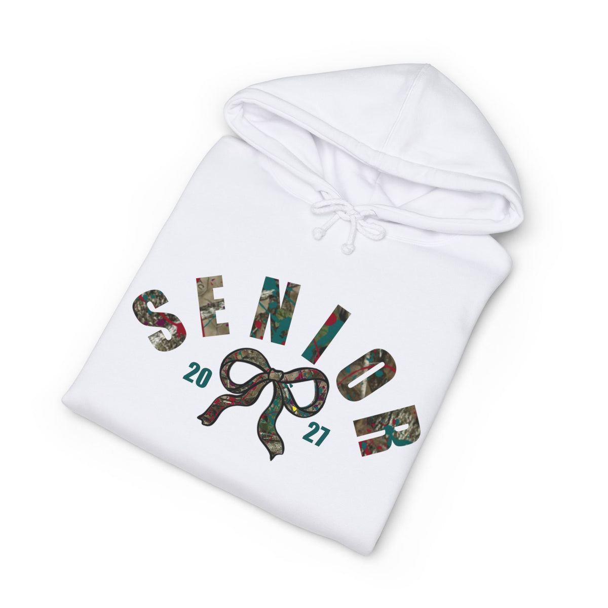 Senior 2027 Camo Bow Hoodie — Grad Collection