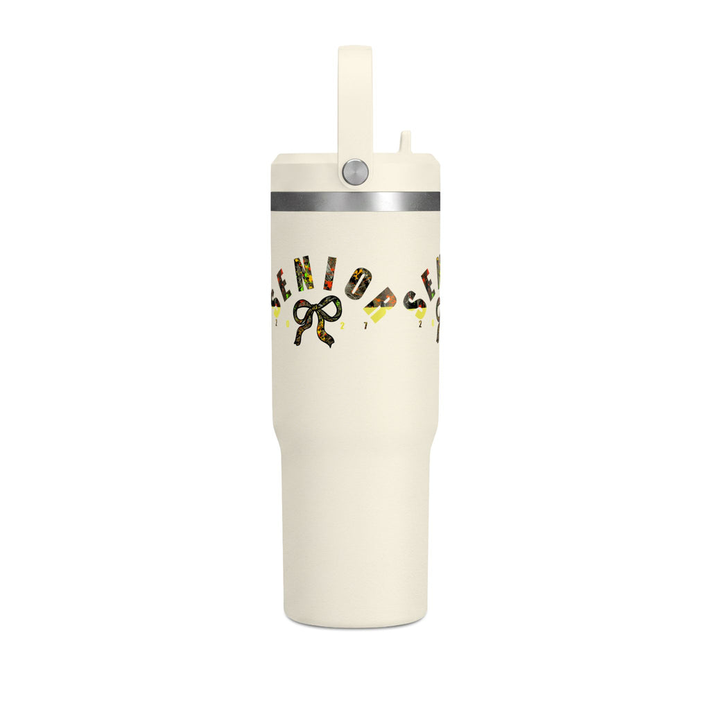 Camo/Yellow Polka Dot Bow Nomad Tumbler — Grad Collection