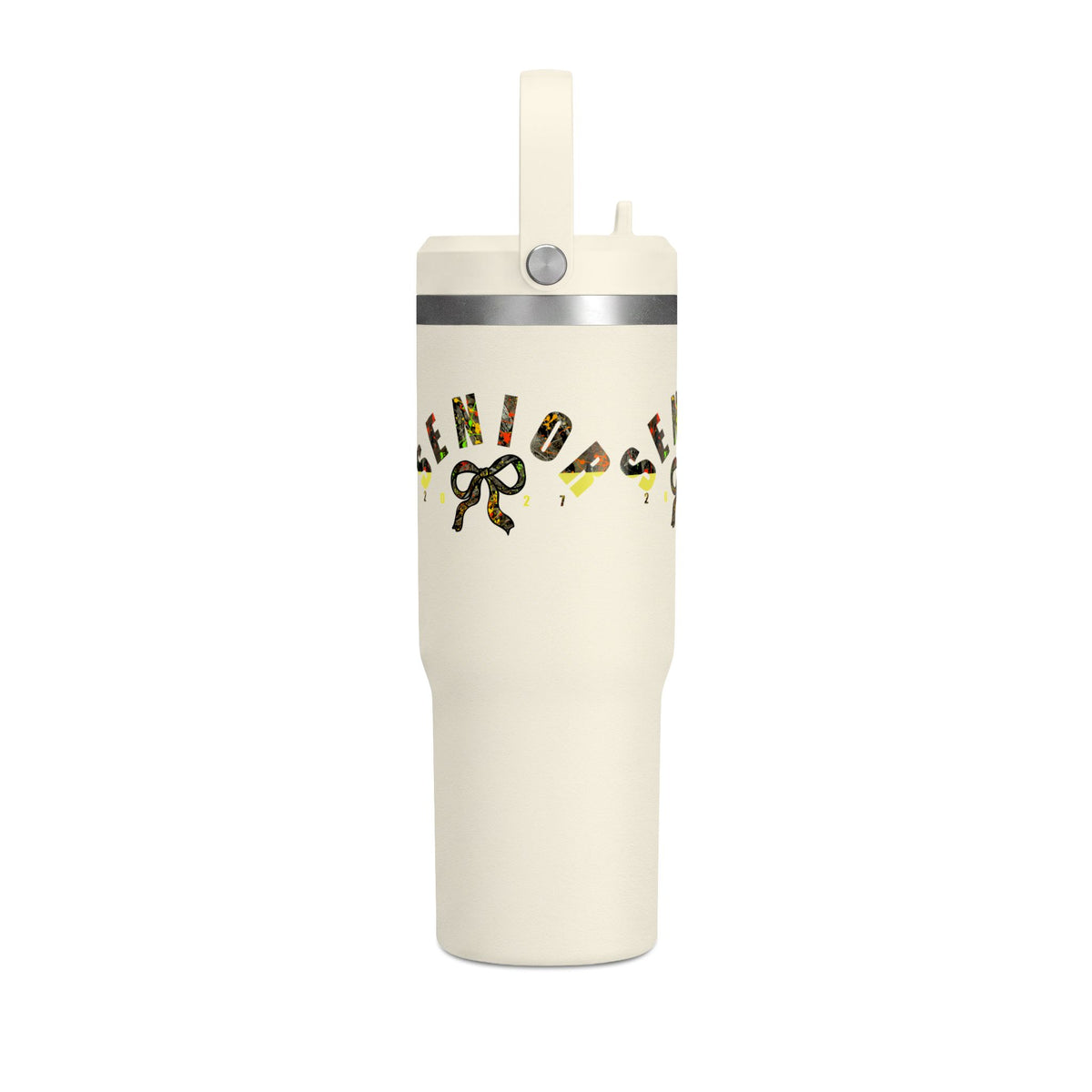 Camo/Yellow Polka Dot Bow Nomad Tumbler — Grad Collection