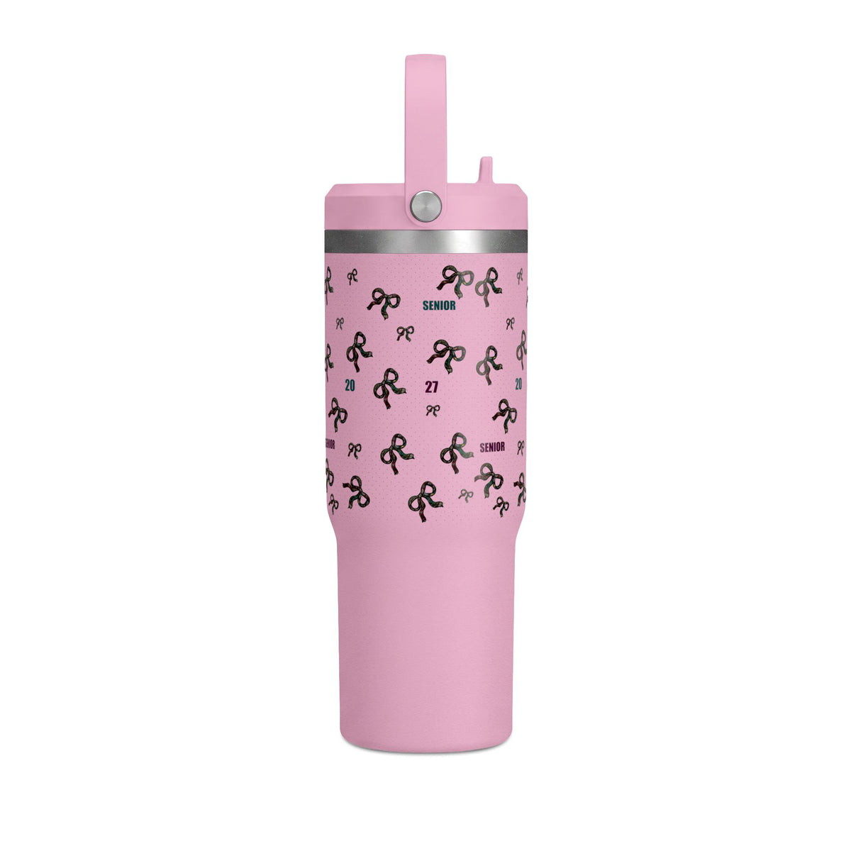 Polka Dot Bow Nomad Tumbler — Grad Collection