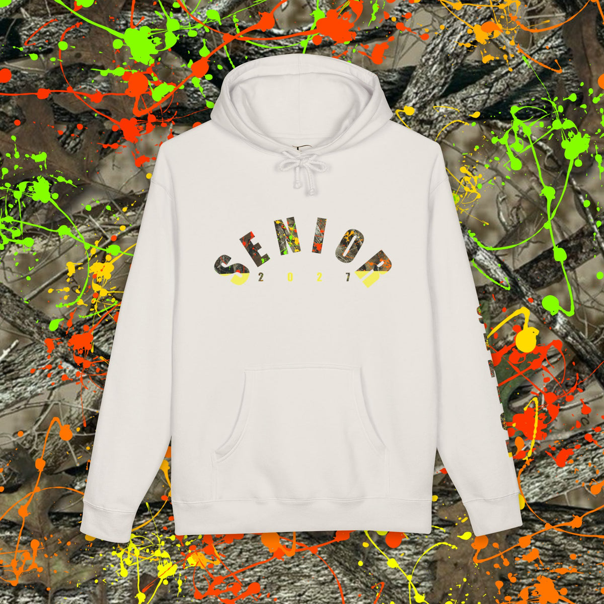 Senior Camo Lettering 2027 Hoodie — Grad Collection