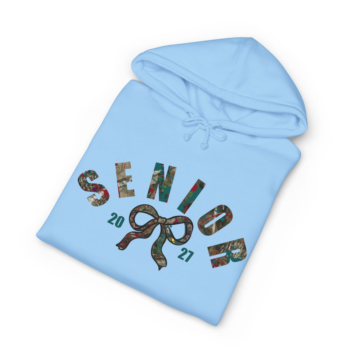 Senior 2027 Camo Bow Hoodie — Grad Collection