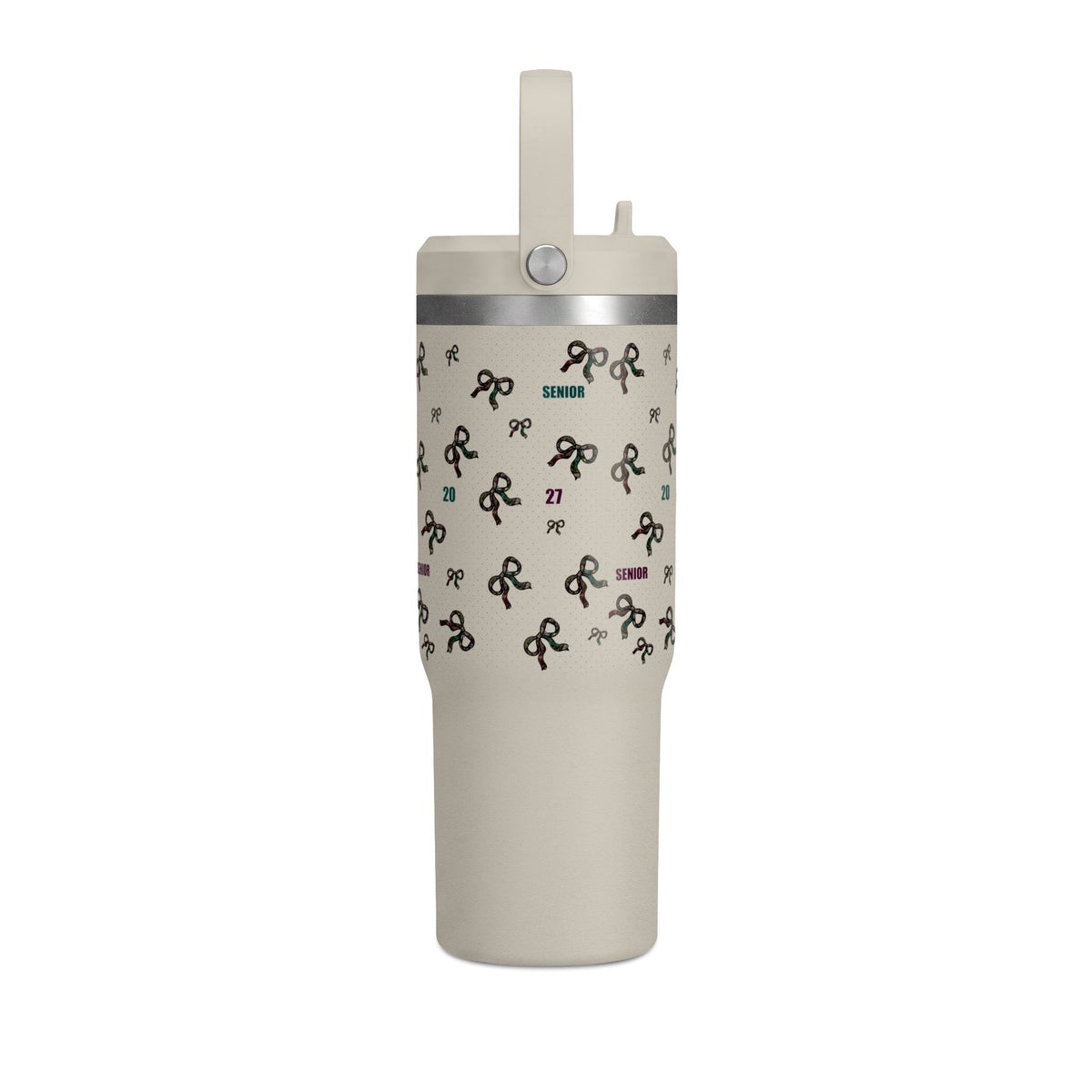 Polka Dot Bow Nomad Tumbler — Grad Collection