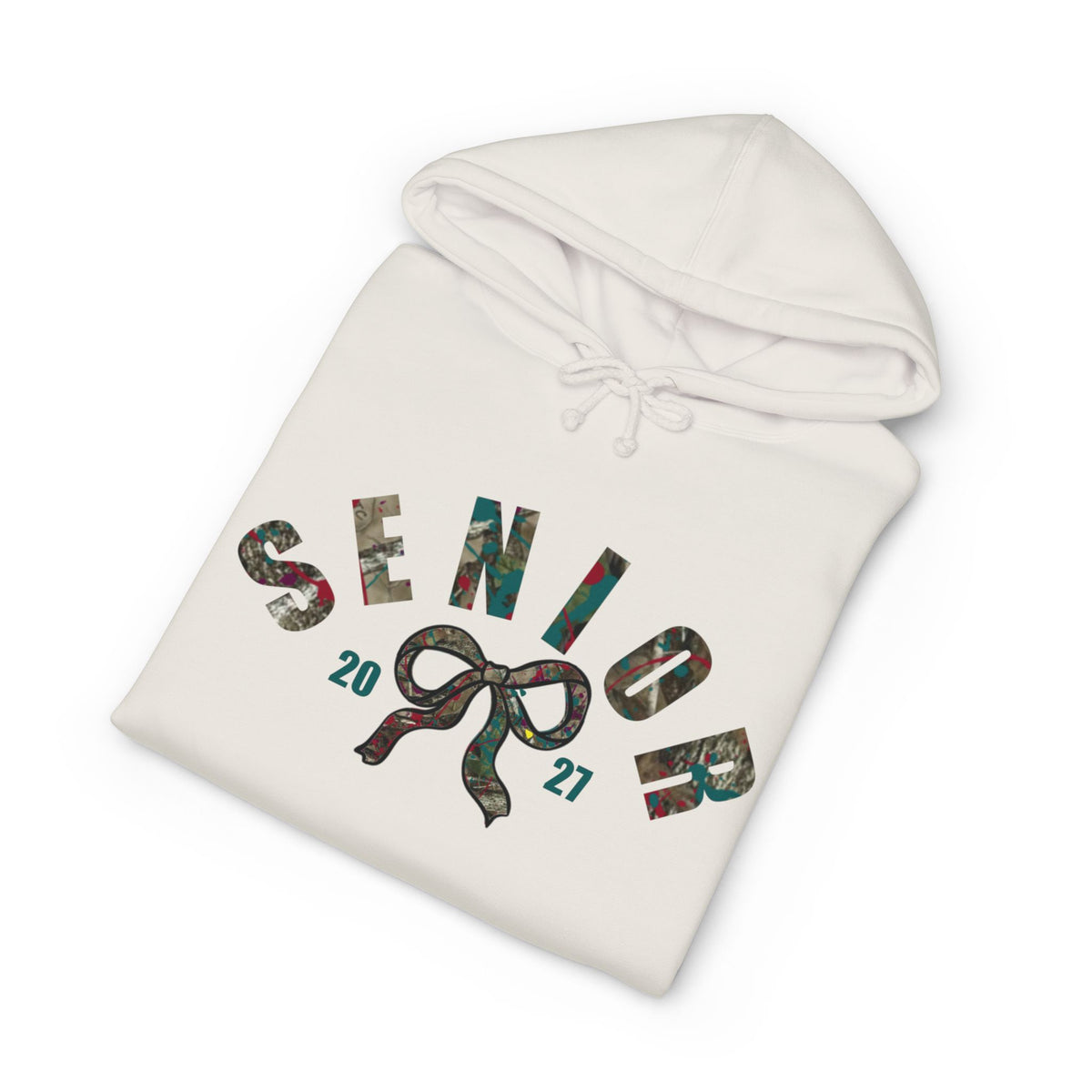 Senior 2027 Camo Bow Hoodie — Grad Collection