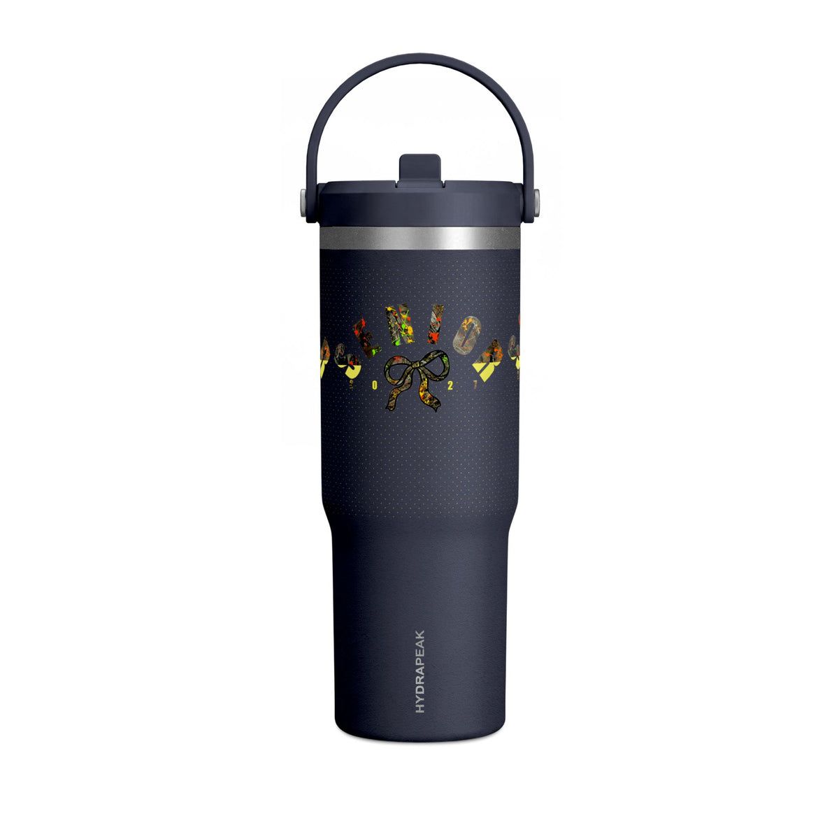 Camo/Yellow Polka Dot Bow Nomad Tumbler — Grad Collection
