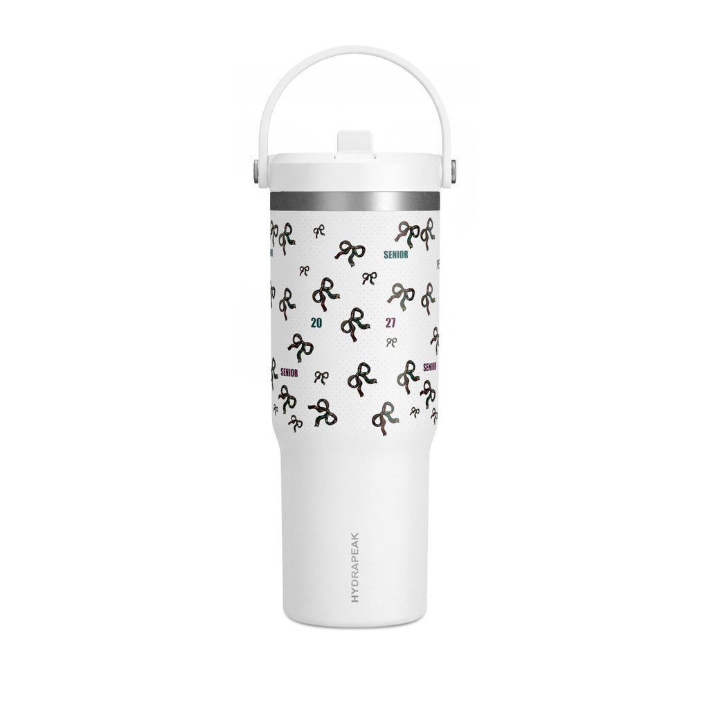 Polka Dot Bow Nomad Tumbler — Grad Collection