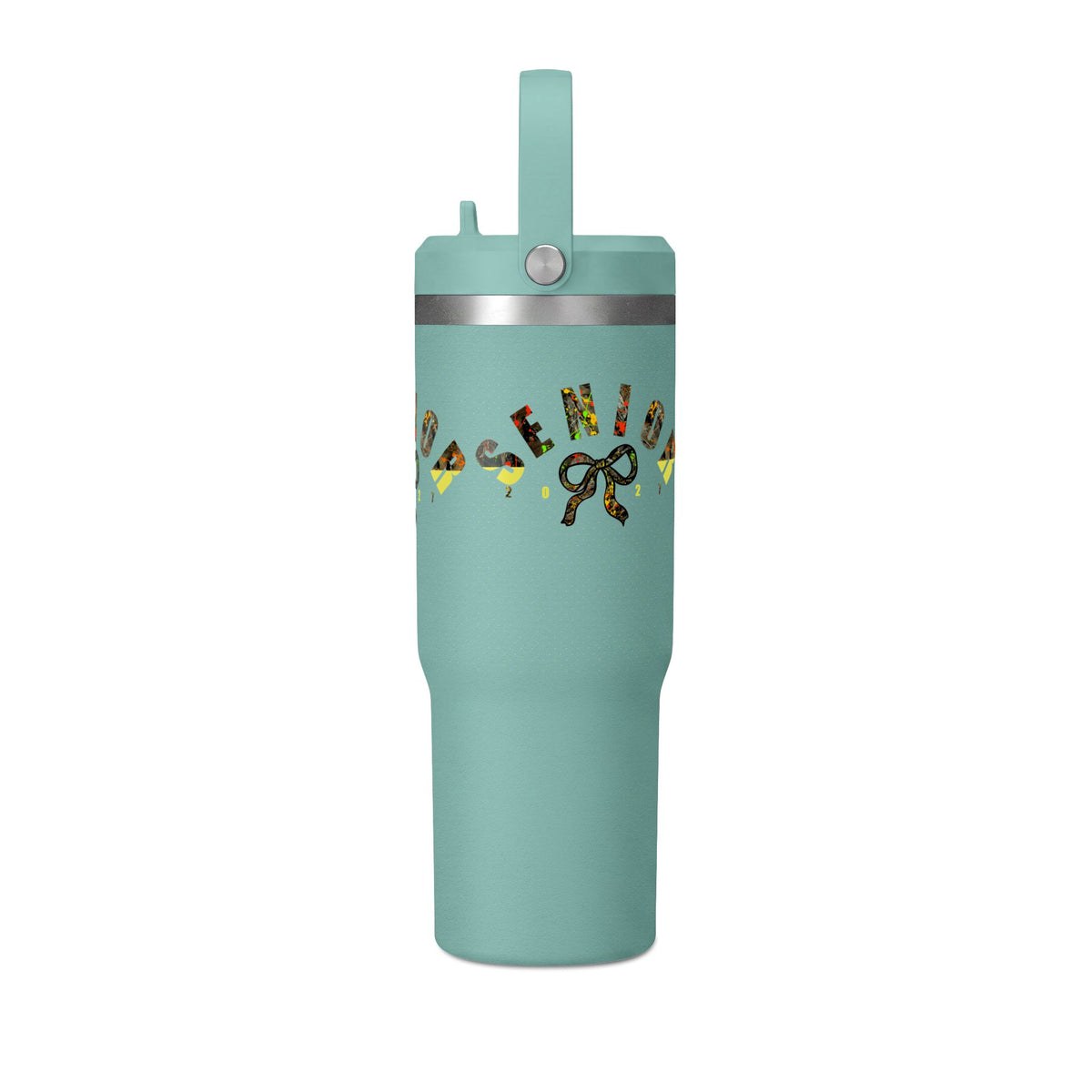 Camo/Yellow Polka Dot Bow Nomad Tumbler — Grad Collection