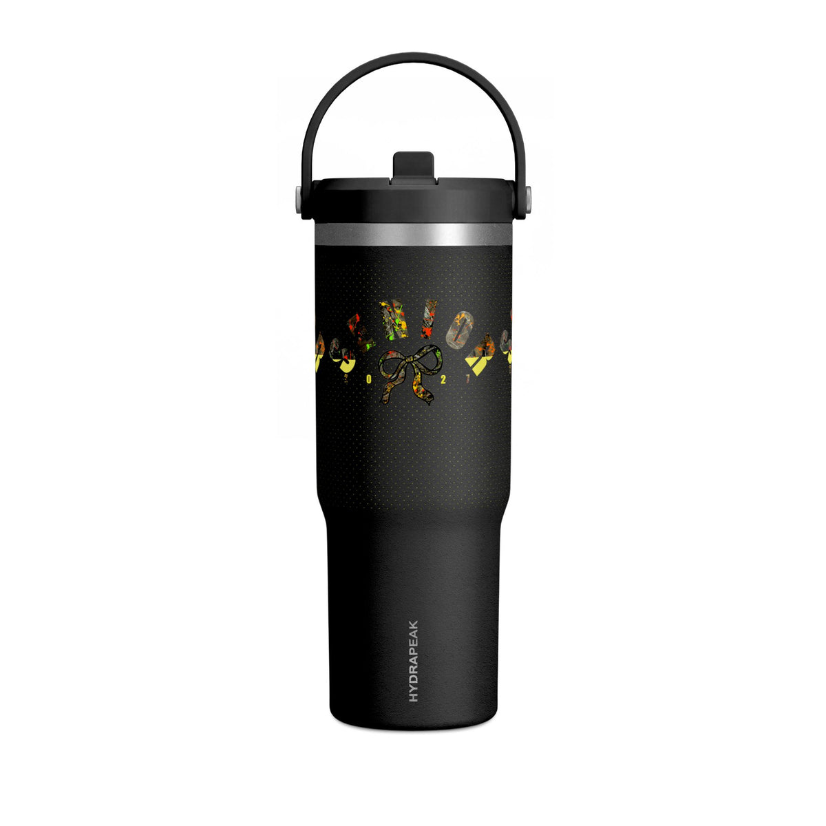 Camo/Yellow Polka Dot Bow Nomad Tumbler — Grad Collection