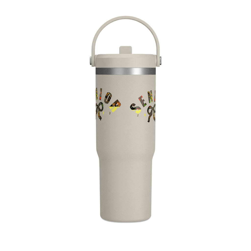 Camo/Yellow Polka Dot Bow Nomad Tumbler — Grad Collection