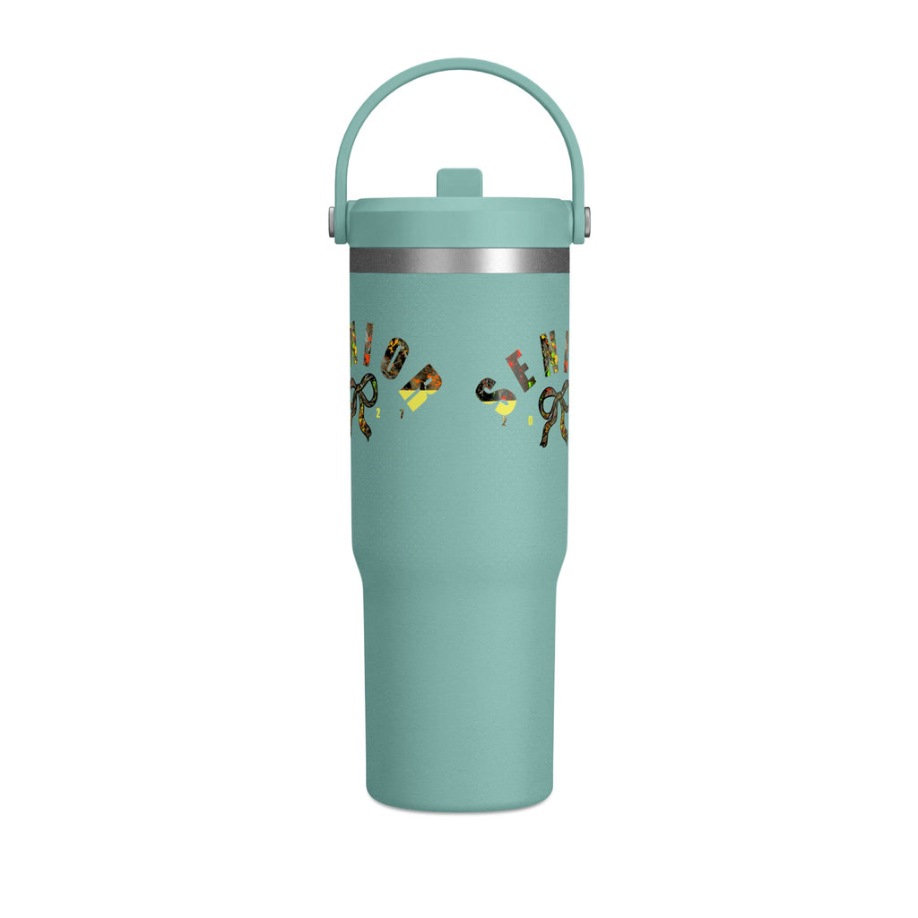 Camo/Yellow Polka Dot Bow Nomad Tumbler — Grad Collection