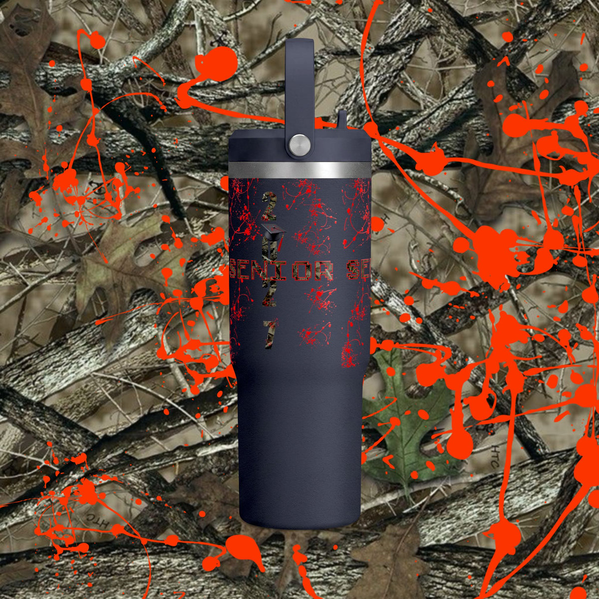 Camo/Red Splatter Camo Nomad Tumbler 32oz | Grad Collection