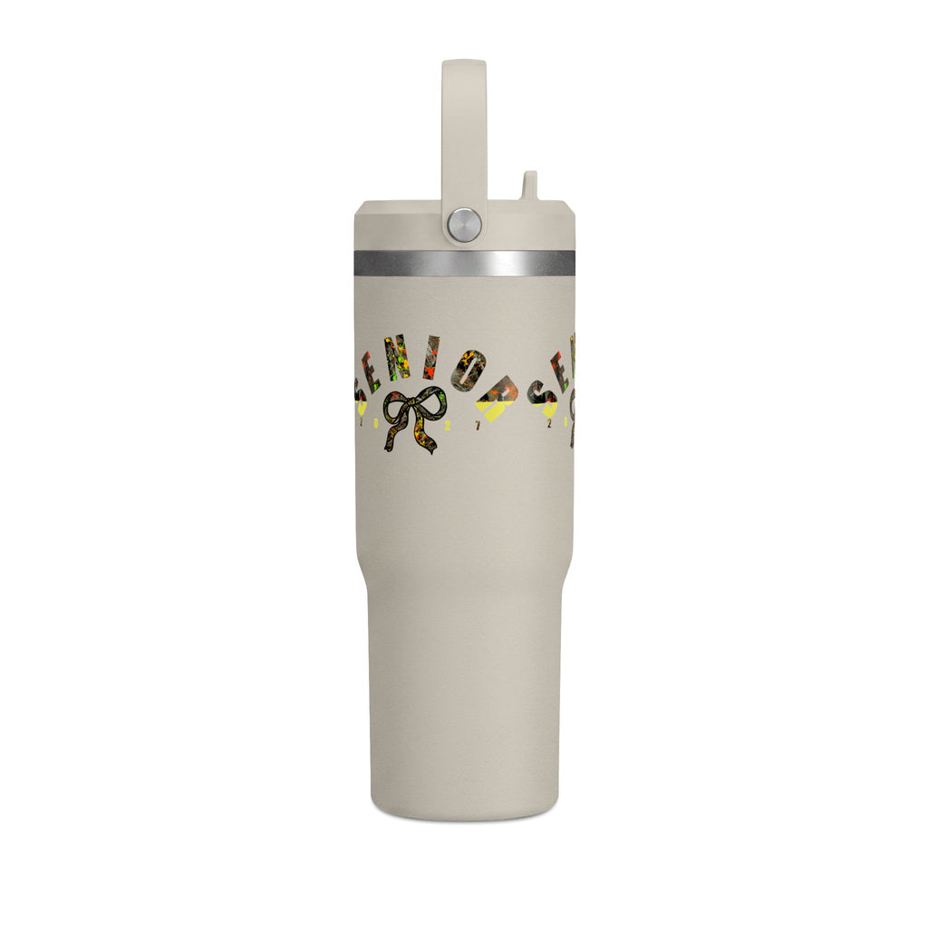 Camo/Yellow Polka Dot Bow Nomad Tumbler — Grad Collection
