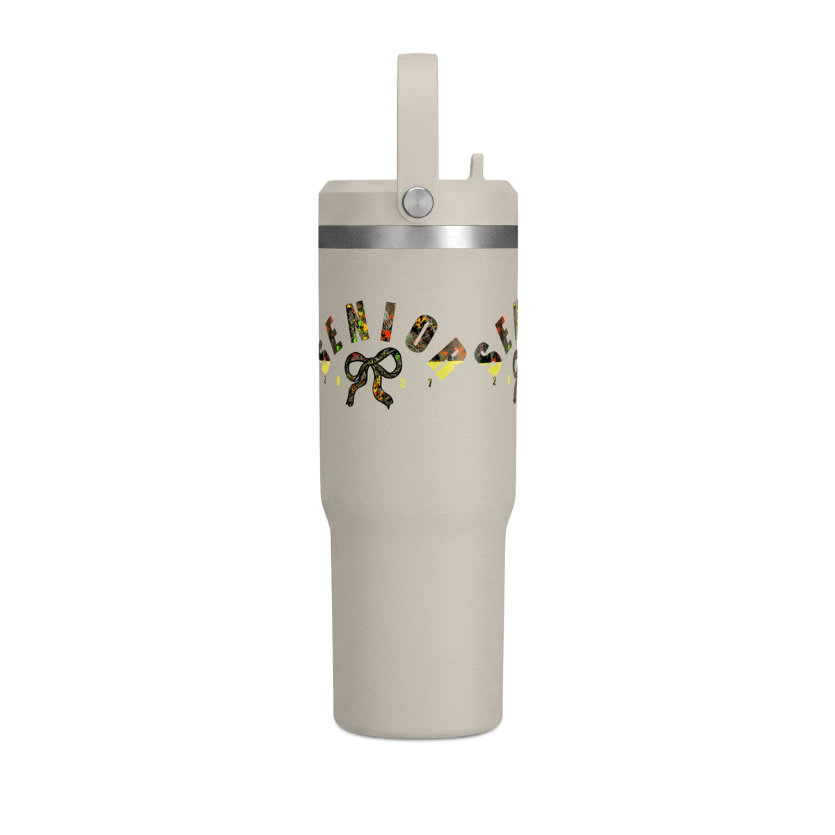Camo/Yellow Polka Dot Bow Nomad Tumbler — Grad Collection